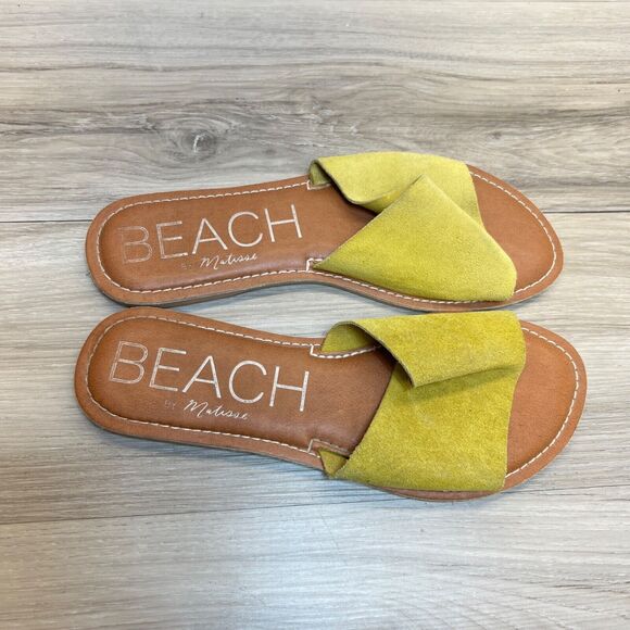 Beach By Matisse Bali Saffron Suede Slip On Sandals Women's Size 7 M - Picture 7 of 9